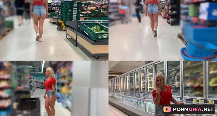Devil Sophie - Pervers Public Gefriertruhe im Lebensmittelladen vollgepisst und Fotzen-Lippenstiftspiele [FullHD 1080p] 160 MB