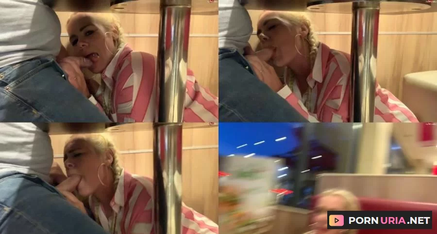 Devil Sophie - Mega Public Burger Laden Blowjob unterm Tisch mit Facial - Spermawalk aus dem Laden [FullHD 1080p] 243.03 MB