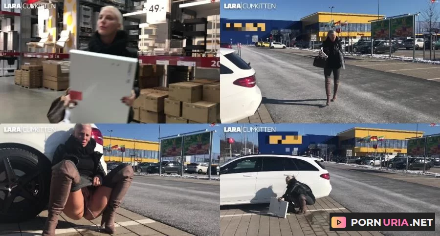 Lara-CumKitten - Mitten auf dem IKA Parkplatz Public PISS nach dem shoppen 16 02 18 [FullHD 1080p] 84.73 MB