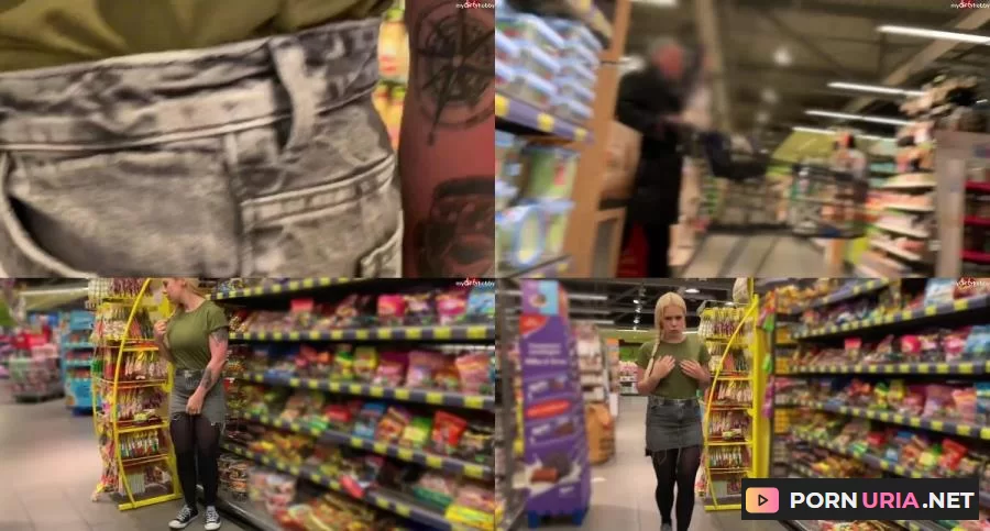 Devil Sophie - Extrem Public das Revier markiert - Lebensmittelgeschaeft trotz Kameras eingesaut [HD 720p] 119.43 MB