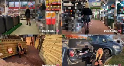 Devil Sophie - Mit voller Blase in den Baumarkt - Privater Einkauf eskaliert [FullHD 1080p] (Blondes, Facial)