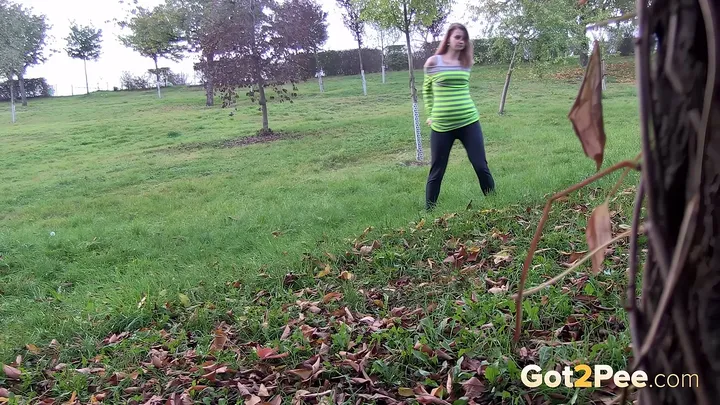 Redhead Pisses In The Middle Of A Field - Pissing Outdoor - 4K 2160p - pissing porn video at PornUria