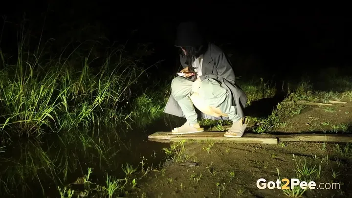 Night Lights - Pissing Outdoor - FullHD 1080p - pissing porn video at PornUria