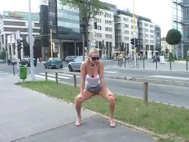 Czech Girls Get Bold: Shameless Street Peeing Without a Care - Peeing Public Nudity - 384p - pissing porn video at PornUria